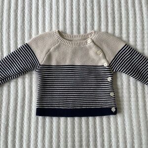 GAP Cream and Navy Baby Sweater
